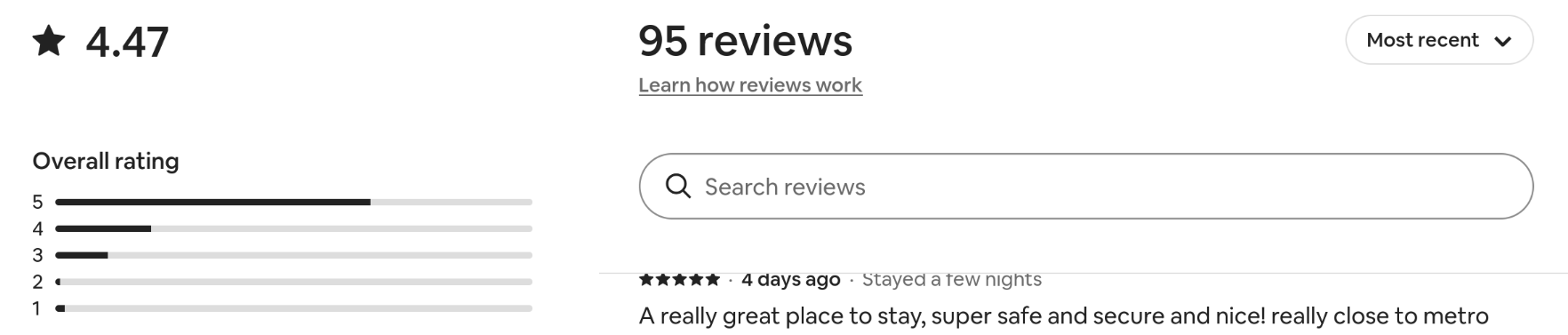Airbnb reviews